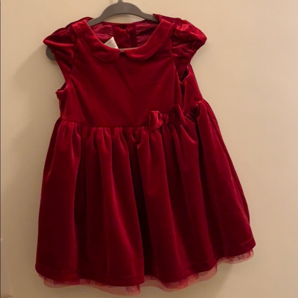 Red velvet dress 12-18 months.